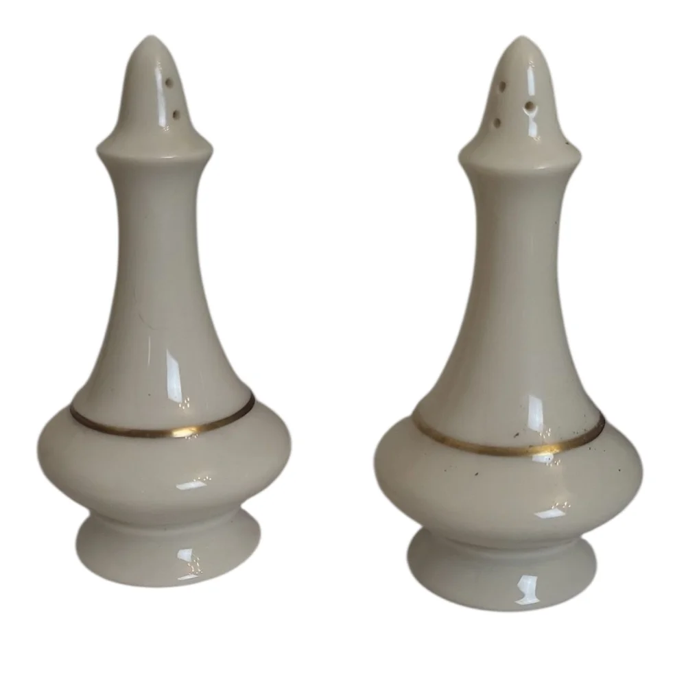 Vintage LENOX SALT & PEPPER SHAKERS-24% carat gold
